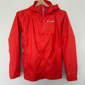 Columbia Omni-Tech Hooded Rain Jacket | Red | Youth Large (14/16)
